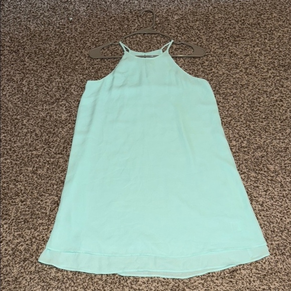 New Pink Rose Mint Green Mini Dress - Picture 1 of 4